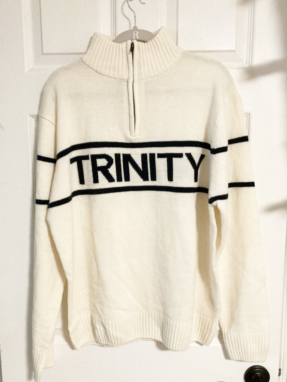 Trinity College Dublin Jacquard Knitted 1/4 Zip Unisex Size XL